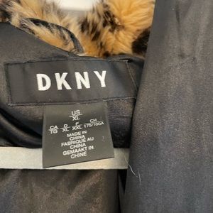 DKNY faux fur leopard coat